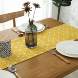 1 x RAW Customer Returns Bestenrose supply table runner tablecloth decoration 2 sides cotton linen classic table linen mat for dining room party holiday decoration yellow, 32 210cm  - RRP €9.97