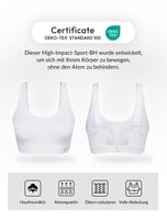 1 x RAW Customer Returns Yvette Women s Sports Bra Adjustable Straps Backless U Back Padded White L - RRP €30.24