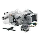 1 x RAW Customer Returns CNC 57HS76 stepper motor 6 1 K12-100mm 4 jaw chuck 100mm 4 axis A Aixs rotary axis, tailstock for CNC Router 4 with DM542 drive  - RRP €345.0