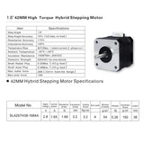 1 x RAW Customer Returns SIMAX3D Nema 17 stepper motor set 5 pieces 42 x 38 mm 1.5 A 2 phase 4 wires 1.8 degree with 39.3 inch cable for Creality CR-10 10S Ender 3 3D printer CNC extruder and Y axis - RRP €41.77