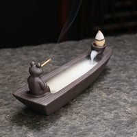 1 x RAW Customer Returns ChangWanna Incense Holder Backflow Incense Burner - Incense Holder Frog Ceramic, Incense Waterfall Incense Fountain with 12 Incense Cones 45 Incense Sticks for Yoga Meditation Accessories - RRP €20.3