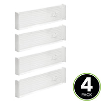 1 x Brand New mDesign set of 4 adjustable drawer inserts practical plastic drawer dividers cutlery inserts for the kitchen drawer also suitable for serving white - RRP €40.53