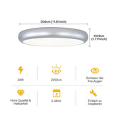 1 x RAW Customer Returns Ceiling light LED, 30cm 24W 2400LM warm white 4000K, silver round modern ceiling lights, for living room, kitchen, dining room, hallway, home office - RRP €19.67