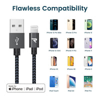 1 x RAW Customer Returns RAMPOW iPhone Cable iPhone Charger, Apple MFi Certified Lighting Cable for iPhone 14 13 13 Pro 12 11 X XS XR 8 7 6 SE iPad iPod-1M,Space Gray - RRP €10.49