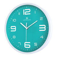 1 x RAW Customer Returns Lafocuse 3D Large Numbers Turquoise Green Wall Clock Silent, Modern Wall Clock Easy to Read, No Ticking Noises, Children s Decoration for Living Room, Bedroom, Kitchen, 30 cm - RRP €21.8