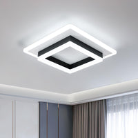 1 x RAW Customer Returns DELIPOP Modern LED Ceiling Light, 30W 3375LM Square Ceiling Lamp LED Indoor Made of Acrylic, Cold White 6500K White Ceiling Lights, Creative Ceiling Lighting Lamp for Hallway, Balcony, Kitchen, 30cm - RRP €38.27