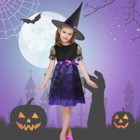 1 x RAW Customer Returns Dereine Witch Costume Girls, Halloween Costume Children, Witch Costumes with Hat, Witch Costumes for Children, for Halloween, Carnival, Cosplay Party 130, B  - RRP €17.57