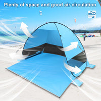 1 x RAW Customer Returns BIHEE Beach Shelter Pop Up Tent 200 x 165 x 130 cm Beach Tent for 2-3 People UV Protection, Waterproof Portable Throw Tent Light Beach Tent for Camping, Beach, Garden, Barbecue Party, Hiking Trip - RRP €33.26