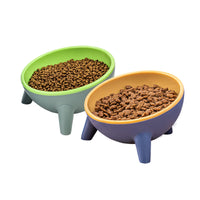 11 x Brand New Double Cat Bowl, Raised Cat Bowls with 15 Tilt Angle, Pet Bowl, Water and Food Supply Green Yellow  - RRP €202.07