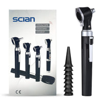 1 x RAW Customer Returns Scian Otoscope Kit Ear Scope Otoscope with LED Light, 3x Magnification, 4 Speculum Tips Size, Lightweight Diagnostic Ear Care Tool for Children, Adults, Dogs, Home Use Black  - RRP €34.27