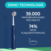 1 x RAW Customer Returns BALENE - Duotech Double-Sided Electric Toothbrush, Sonic Technology, New Generation Antibacterial Filaments, Includes 1 Medium Hardness Head, Blue. - RRP €89.9