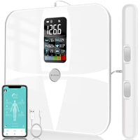 1 x RAW Customer Returns Body fat scale with hand sensors Lescale P1, Lepulse body analysis scale with app, scale with body fat and muscle mass, personal scale with body fat analysis for 24 users, 19 measurement data - RRP €100.84