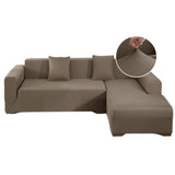 1 x Brand New Jin Le Sofa Cover L Shape Sofa Cover Corner Sofa Couch Cover L Shape Stretch 1-Seat 2-Seat, Khaki Corner Sofa Cover Washable Sofa Cover with 2 Pillowcases Anti-Slip Foams - RRP €48.59