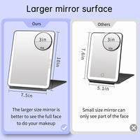 1 x RAW Customer Returns FUNTOUCH USB Rechargeable Cosmetic Mirror with Lighting, 1X 10X Mirror Magnification Travel Mirror with Light, 3 Colors Adjustable LED Makeup Mirror, Make Up Mirror for Travel Black  - RRP €27.76