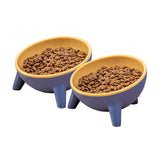 5 x Brand New Raised cat bowl, cat food bowl with 15 tilt angle, food and water feeding for cats and puppies 2 yellow  - RRP €102.0