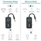 1 x RAW Customer Returns YMOO Bluetooth 5.3 Adapter with 3.5mm AUX Jack Type-C, AptX-LL Dual Pairing 2-in-1 Bluetooth Transmitter Receiver for Headphones Smartphone Airplane TV PC Bluetooth Hearing Aid Speaker - RRP €32.45