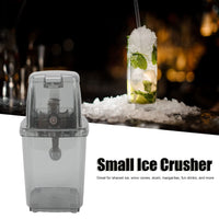 1 x RAW Customer Returns Uadme Plastic Ice Crusher Cocktail Ice Crusher Manual Ice Cube Crusher Hand Crank Crusher Stainless Steel Blades Hand Operated Snow Cone Machine for Adjustable Cubes Grey  - RRP €31.59