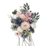 1 x RAW Customer Returns Artificial Flower with Stems, Dusty Rose Faux Flowers Combo for Floral Arrangements, DIY Wedding Bouquet, Bridal Bouquet, Home Decor, Tabletop and Cake Decorations Blue  - RRP €22.8