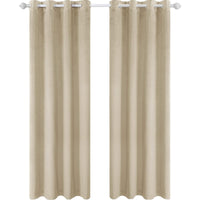 1 x RAW Customer Returns Ystyle Velvet Interior Curtains 2 Pieces, 140x175cm, Modern Bedroom Blackout Curtains with Eyelets, Cold Insulating Thermal Curtain for Living Room, Bedroom, Beige White - RRP €38.99