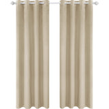 1 x RAW Customer Returns Ystyle Velvet Interior Curtains 2 Pieces, 140x175cm, Modern Bedroom Blackout Curtains with Eyelets, Cold Insulating Thermal Curtain for Living Room, Bedroom, Beige White - RRP €38.99