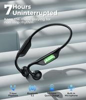 1 x RAW Customer Returns ZRUHIG Bone Conduction Headphones, Bluetooth 5.2 Wireless Sports Earphones Open-Ear Hi-Fi Stereo Waterproof IP67, with Microphone, for Jogging, Running and Cycling Black  - RRP €25.99