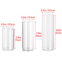 1 x RAW Customer Returns Hewory cylinder vase glass 6 pieces flower vase, 20 cm modern vase set glass vase decorative vases, tulip vase lantern glass candle holder for pillar candles floating candles for wedding decoration decoration room - RRP €44.4