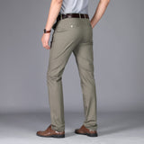 1 x RAW Customer Returns Misfuso Men s Anti-Wrinkle 100 Cotton Regular Waist Straight Casual Pants with Pockets Dark Khaki 38 - RRP €27.6