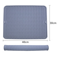 5 x Brand New KEELYY Silicone Dish Drying Mat, Heat Resistant and Non-Slip Silicone Mat, Dish Drainer Mat for Kitchen Blue, 40 x 30 cm  - RRP €54.8