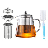 1 x RAW Customer Returns YISPIRIN Upgrade Style Glass Teapot, Teapot with Strainer, Borosilicate Glass Tea Set, Glass Teapot with Strainer, Teapot with Tea Strainer, Clear Teapot for Loose Tea Dishwasher Safe 1300ML - RRP €20.0