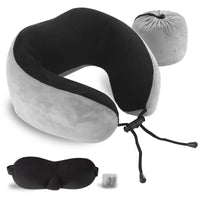 2 x RAW Customer Returns EPROICKS Neck Pillow Travel Pillow Airplane Memory Foam Neck Pillow Adults for Airplane, Train, Car, Office, Camping, Travel Gadgets - RRP €29.16