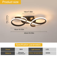 1 x RAW Customer Returns SENQIU LED Ceiling Light, 36W 4050LM Modern Ceiling Lamp LED, Ceiling Lighting Black for Bedroom Living Room Kitchen, 3000K Warm White - RRP €35.98