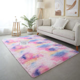 1 x RAW Customer Returns Menkala deep pile carpet colorful pink blue 200x300 cm large modern soft fluffy shaggy carpets washable non-slip long pile fur carpet faux fur for living room bedroom children s room balcony - RRP €75.6