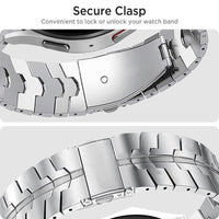 1 x RAW Customer Returns Miimall Compatible with Samsung Galaxy Watch 7 fe 6 5 4 Strap 40mm 44mm, Stainless Steel Metal Double Folding Clasp Adjustable Bracelets for Galaxy Watch 6 Classic 43mm 47mm Watch 5 Pro 45mm-Silver - RRP €25.99