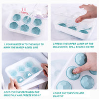 14 x Brand New Ice cube mold silicone balls, HPYLIF H ice cube container with lid, ice cube mold silicone for 6 cm large, BPA free, easy removal of the ice cubes, silicone ice cube mold - RRP €233.38