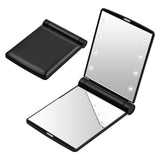 1 x RAW Customer Returns Jinlaili compact mirror with light, small folding mirror, travel makeup mirror, folding pocket mirror, hand mirror two-sided, square pocket mirror portable, gifts for girls black  - RRP €8.99