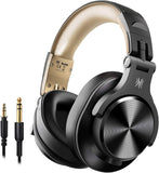 1 x RAW Customer Returns OneOdio Bluetooth Headphones Over Ear, 72 hrs HiFi Stereo Headphones Wireless, Wireless Headphones with 6.35mm 3.5mm Jack for Studio DJ Cell Phone PC AMP - Gold - RRP €43.99