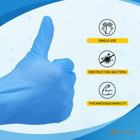 4 x RAW Customer Returns NATON Medium Nitrile Vinyl Gloves, Powder Free, Latex Free, Protein Free, Extra Strength, Multipurpose Disposable Gloves, Blue - Pack of 100 M  - RRP €51.96