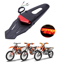 2 x RAW Customer Returns DREAMIZER Motorcycle Dirt Bike Fender Rear Light, Motocross LED Rear Brake Light with Bracket for Off-Road SMR 690 CR EXC WRF 250 450 125SX XR DRZ KLX KMX WR125 - RRP €42.64