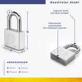 1 x RAW Customer Returns Magmaus PDL 50 Rustproof Heavy Duty Outdoor Padlock Weatherproof - 10mm Anti-Cut Shackle - High Security Protection - Ideal Gate or Shed Lock 50mm  - RRP €30.88