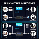 1 x RAW Customer Returns Ainostone Bluetooth 5.0 Receiver Transmitter 3-in-1 Bluetooth Audio Adapter for 2 Headphones Bluetooth Transmitter Bypass with Low Latency Switch Volume Control AUX Optical RCA for TV Stereo System PC - RRP €25.99