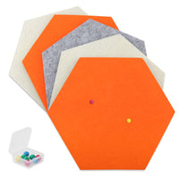 1 x RAW Customer Returns SEG Direct Hexagonal Felt Board in Orange Ivory Grey, 5-piece set with pins 30 cm x 26 cm - RRP €24.79