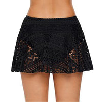 1 x Brand New KADBLE Women Girl Crochet Lace Sexy Bikini Swim Bottom Solid Skirt Short Swimsuit,Black,XX-Large - RRP €27.88