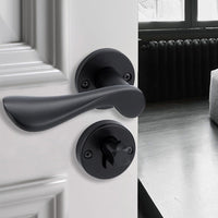 1 x RAW Customer Returns Door handles black, stainless steel black matt, door handle set side entrance door, side entrance door handle set black, room door handle toilet - bathroom black matt door handle for door thickness 35 - 45 mm - RRP €25.2