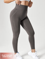 1 x RAW Customer Returns ZAAYO Women s Gym Leggings Sport Booty Scrunch Butt High Waist Seamless Yoga Pants Deep Taupe S - RRP €25.2