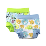 1 x RAW Customer Returns BabyPreg Baby Kid Swim Briefs Cover Diaper with High Waist Belly Protection Swim Shorts Green Light Blue, 3-5 Years  - RRP €26.99