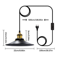 1 x RAW Customer Returns Crzpchas Vintage Lampshade Hanging Lamp Outdoor Hanging Lamp with Plug 600cm Hanging Lamp Plug E26 E27 Lamp Socket with Switch Ceiling Light Camper Lamp with Plug - RRP €26.18