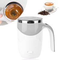 1 x RAW Customer Returns Delamiya Self Stirring Cup, 380 ml Automatic Magnetic Stirring Cup with Lid, Self Stirring Cup, USB Rechargeable, Electric Stirring Cup for Coffee, Milk, Hot Chocolate White  - RRP €14.99