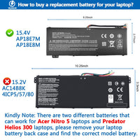 1 x RAW Customer Returns AP18E8M AP18E7M Laptop Battery for Acer Nitro 5 AN515-54 AN515-55 AN515-56 AN515-57 AN515-58 AN515-43 AN515-44 AN515-45 AN517-51 AN517-52 AN715-51 Aspire A715-74G Predator Triton 300 PT315- 51 PT315-52 - RRP €47.39