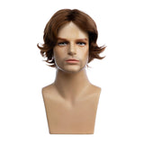 6 x Brand New Wigs for men brown short curly wigs for men layered realistic wigs bangs synthetic hair Halloween cosplay party costumes for everyday use - RRP €108.0