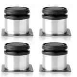 1 x RAW Customer Returns Silver-black round adjustable stainless steel feet kitchen furniture 50 x 50 mm - RRP €8.22